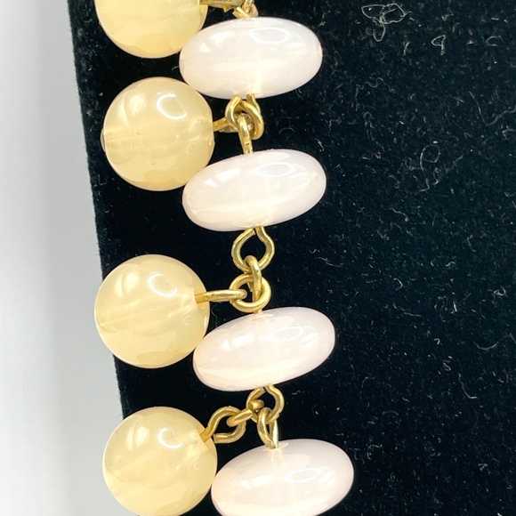 Vintage J Crew Pale Pink & Yellow Acrylic Beaded Necklace - Picture 11 of 11